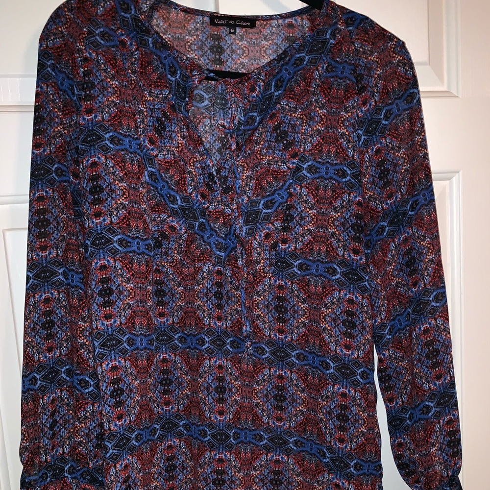 long sleeve sheer blouse